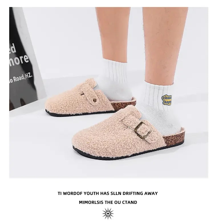 Cozy Unisex Plush Cotton Slippers | Non-Slip Winter House Shoes