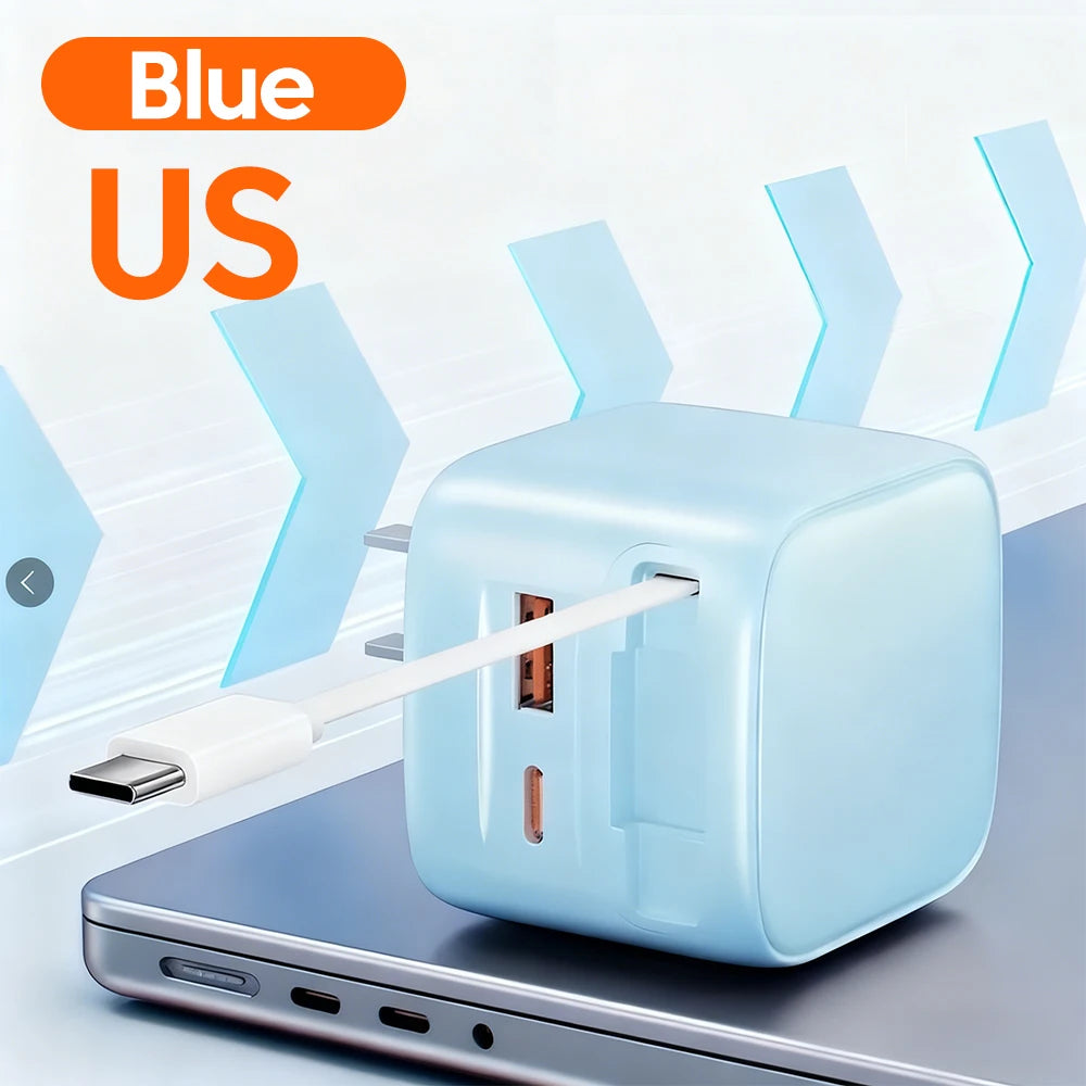 USB Type C Phone Charger with Retractable Cable for Fast Charging