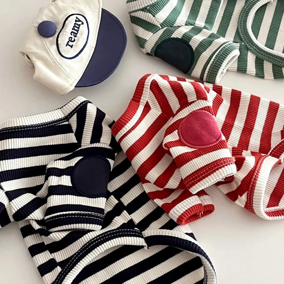 Summer Striped Dog T-Shirt | Cute & Soft Pullover for Small Dogs