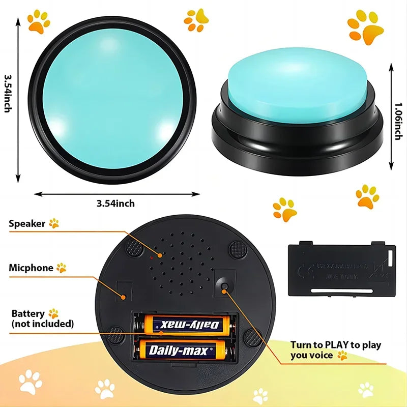Interactive Recordable Dog Toy | Travel Talking Button for Pets