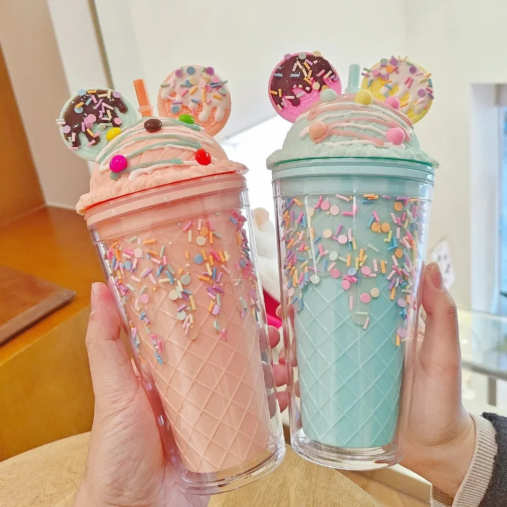 450ml Cute Water Bottle for Girls | BPA Free Double Wall Tumbler