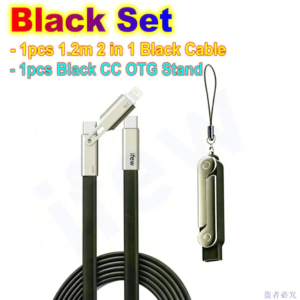 240W Quick Charge Foldable Phone Charger with Stand Holder