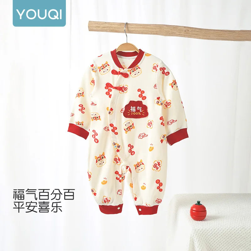 Festive Red Baby Romper | Ideal for Celebrations and Milestones