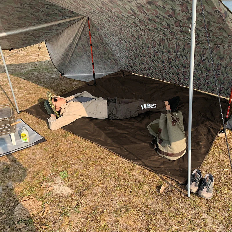 Portable Waterproof Camping Mat & Sun Shelter for Outdoor Fun