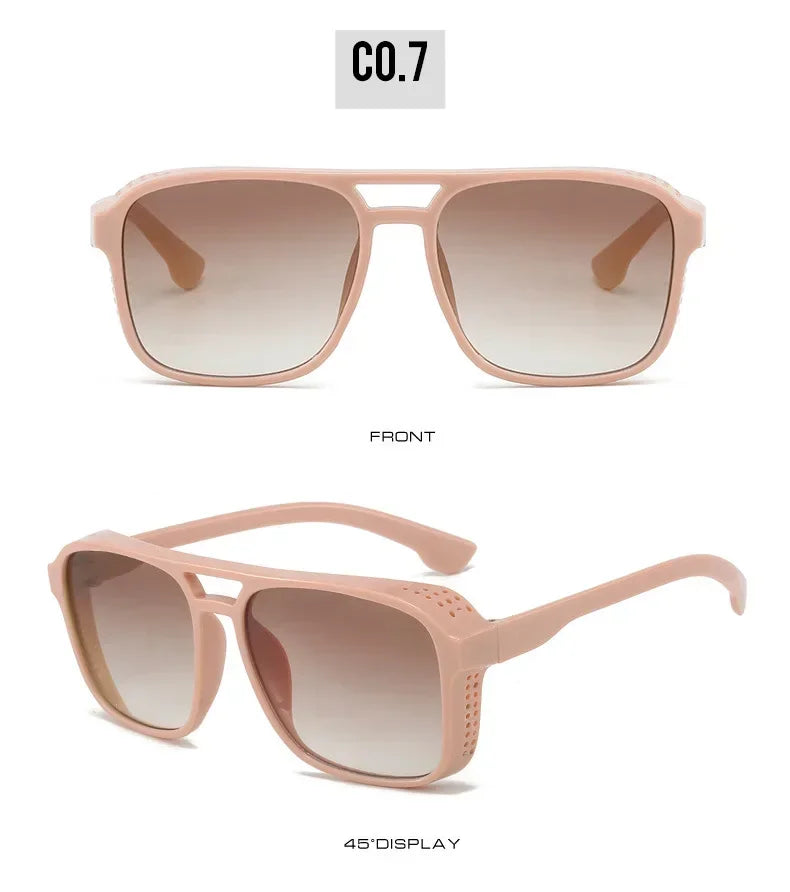 Classic Steampunk Style Sunglasses | Retro Square Sunglasses