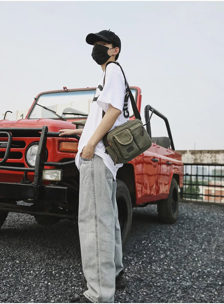 Men's Retro Canvas Shoulder Bag | Stylish Casual Messenger
