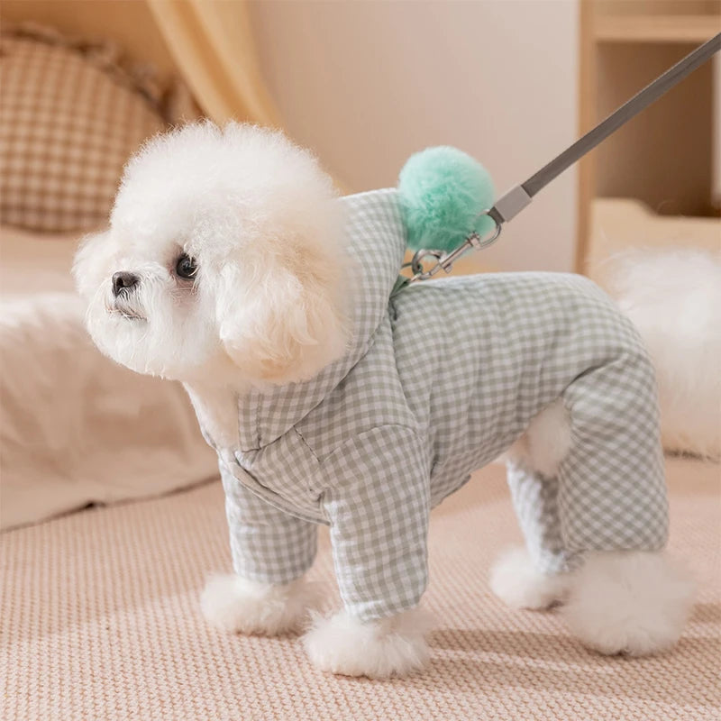 Cozy Four-Legged Jumpsuit for Small Dogs | Winter Pet Pajamas