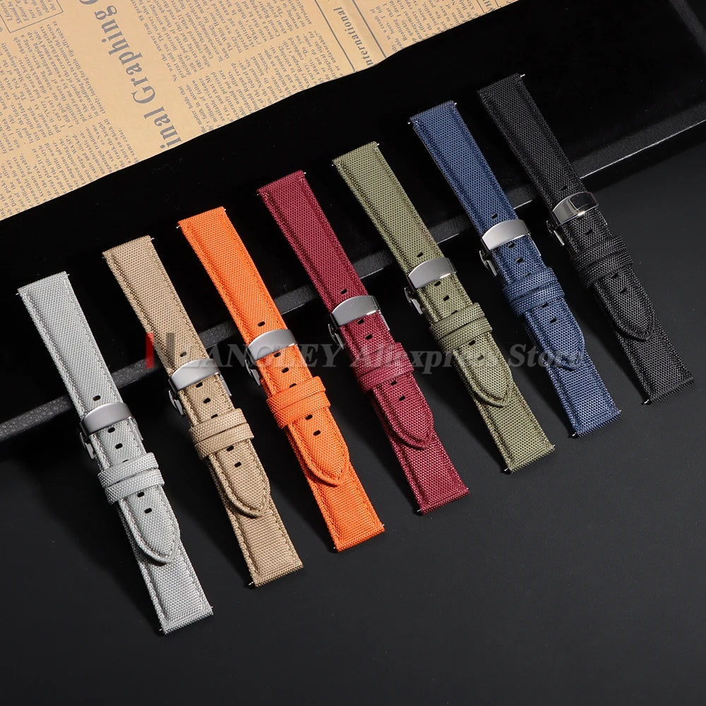 Versatile Sailcloth Watch Strap | Waterproof Nylon Quick Release Band