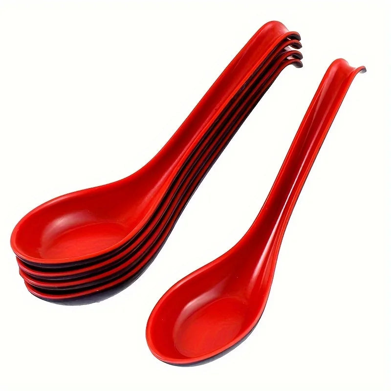 Juego de cucharas de sopa de melamina estilo japonés | 5 piezas imprescindibles para la cocina