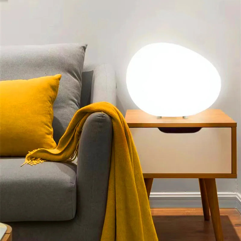 Modern Minimalist Cobblestone Night Light | Chic Decorative Table Lamp