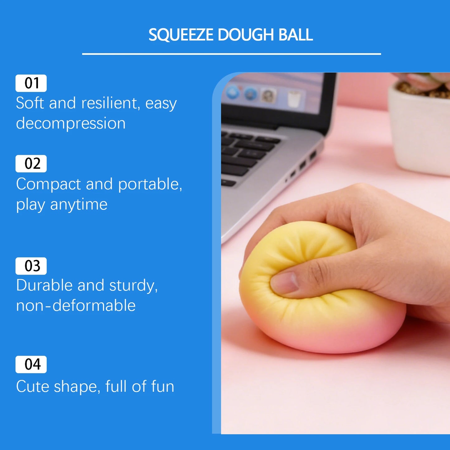 Steamed Bun Stress Ball Colorful Slow-Rise Squeeze Toy Decompression Toy Soft Anti-Stress Ball for Hands Dumpling Stress Ball