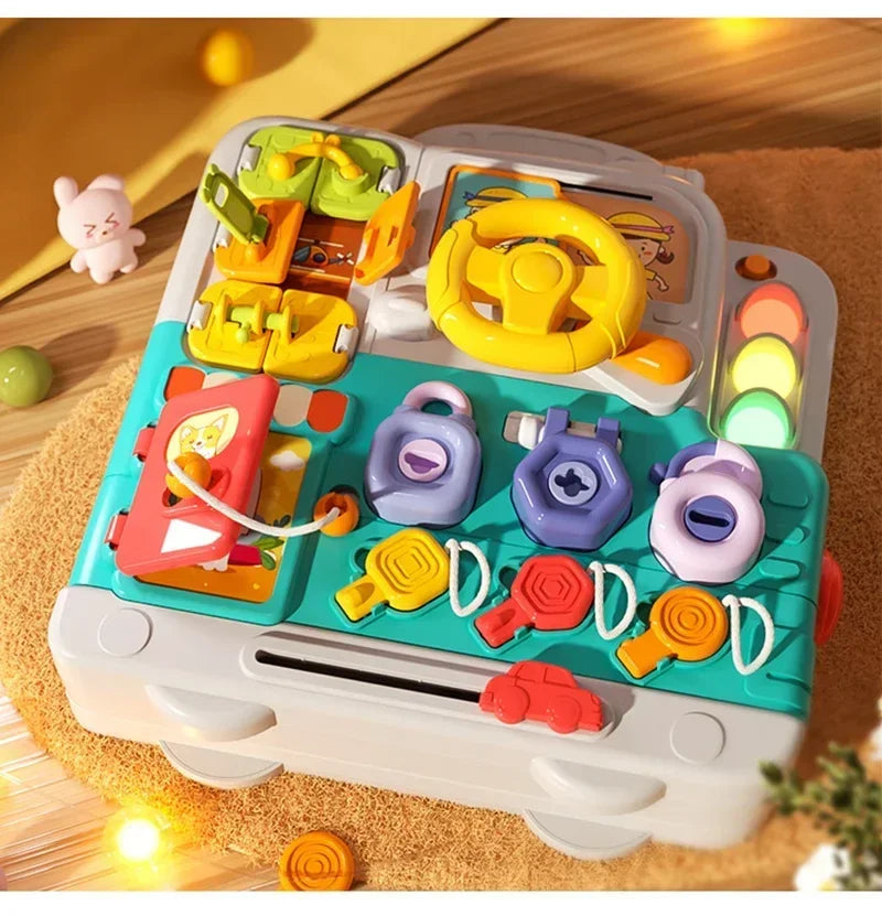 Montessori Busy Board for Toddlers | Interactive Music & Light Toy