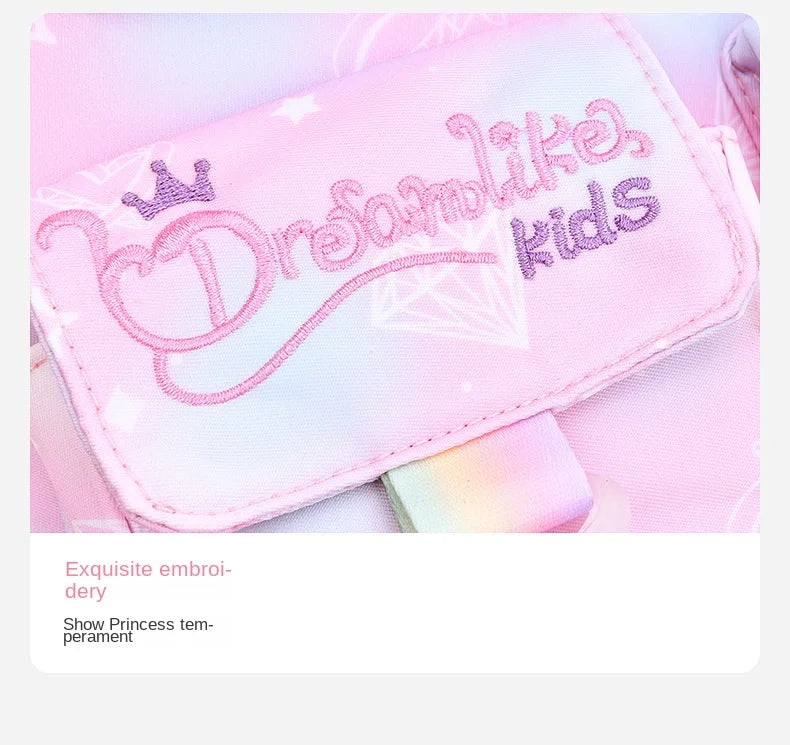 Cute Waterproof Rainbow Backpack for Girls | Spine Support Design