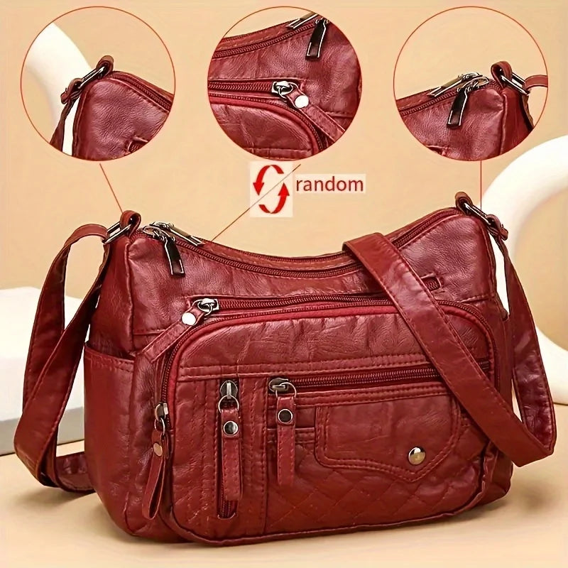 Vintage Faux Leather Messenger Bag for Women | Stylish & Functional