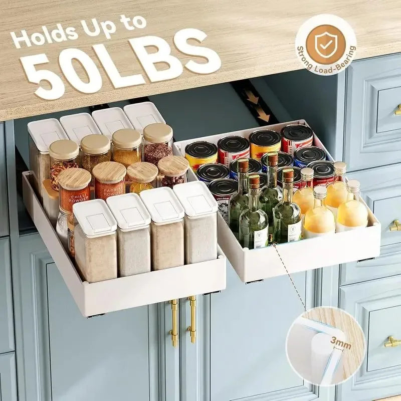 Pull-Out Kitchen Organizer Rack | Smart Storage Solution