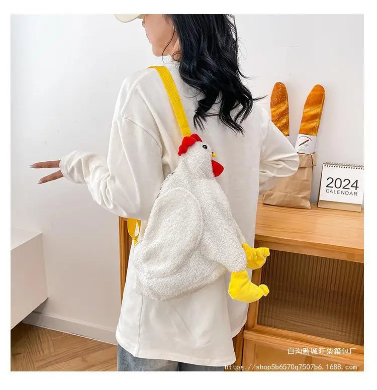 Chickens Shape Crossbody Purse | Cute Plush Handbag for Women