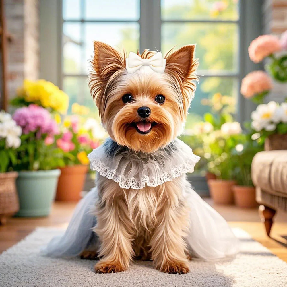 Stylish Pet Hair Clips | 2PCS Elegant Dog Bows with Metal Clip