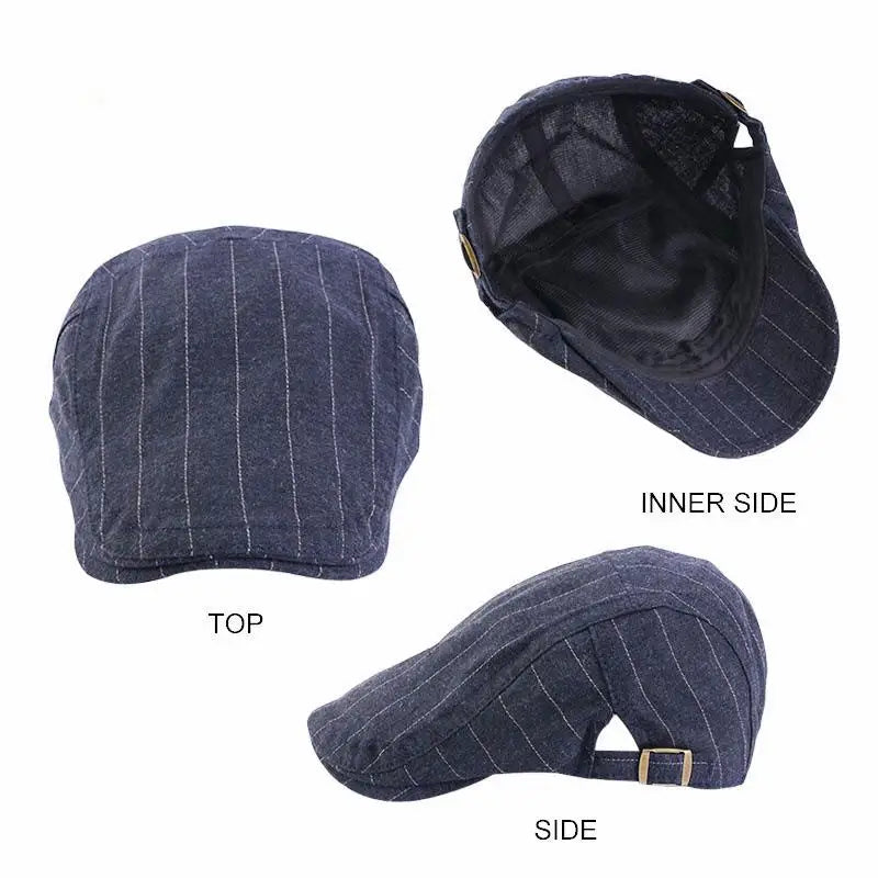 Spring/Summer Breathable Lightweight Double Button Adjustable Beret Peaked Cap Painter Hat