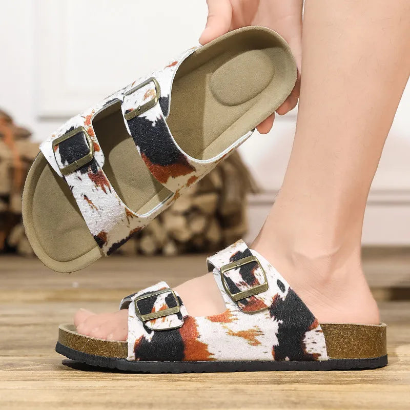Summer Bestseller Cork Men's Flip-flops | Anti-slip Leopard Print Sandals