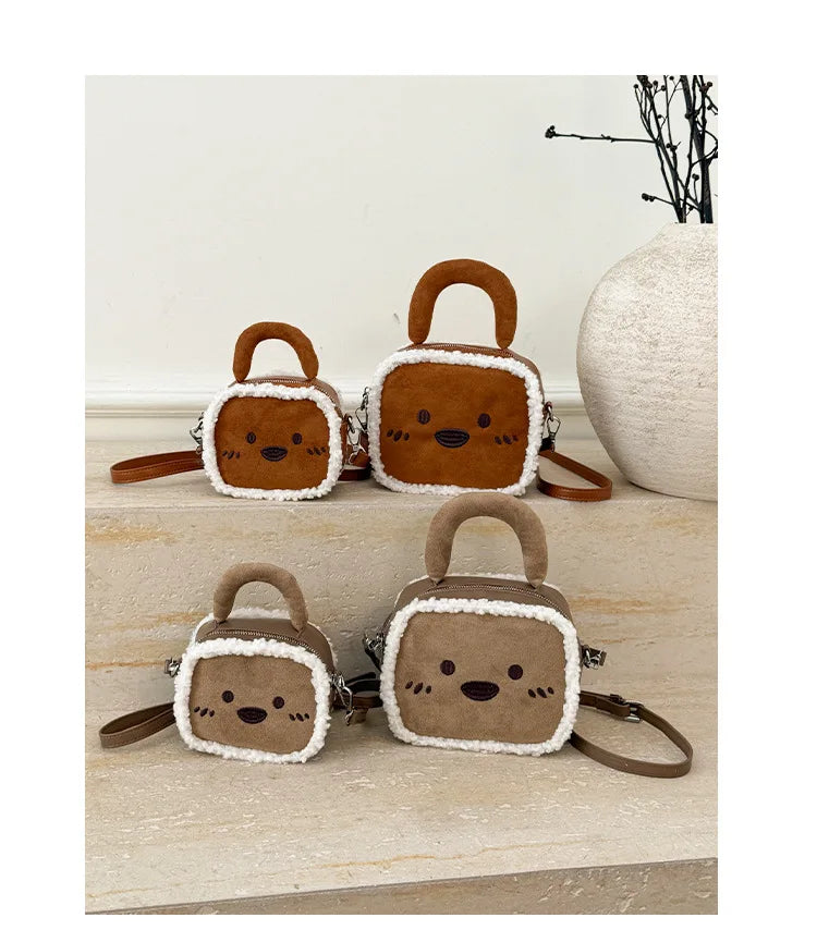 Plush Bear Commuter Bag | Cozy Lamb Fleece Shoulder Crossbody