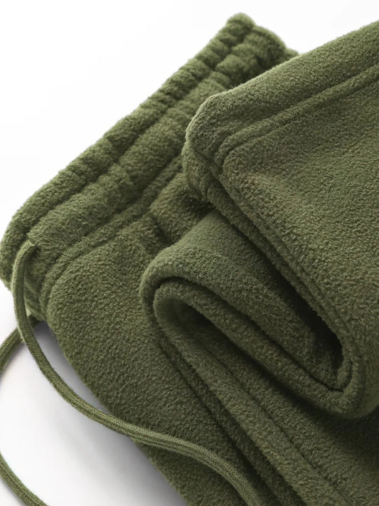 Pantalones de Forro Polar Anchos Vintage para Hombre | Joggings Casuales Cálidos