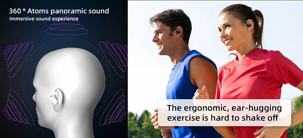 Bluetooth Wireless Earphones with Mic | Comfortable Air Conduction Design