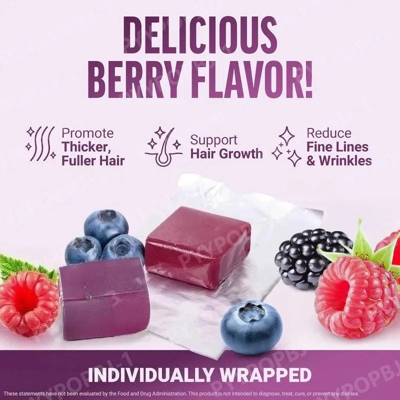 Berry Flavor Hair Vitamins Gummies | Promote Healthy Hair Growth