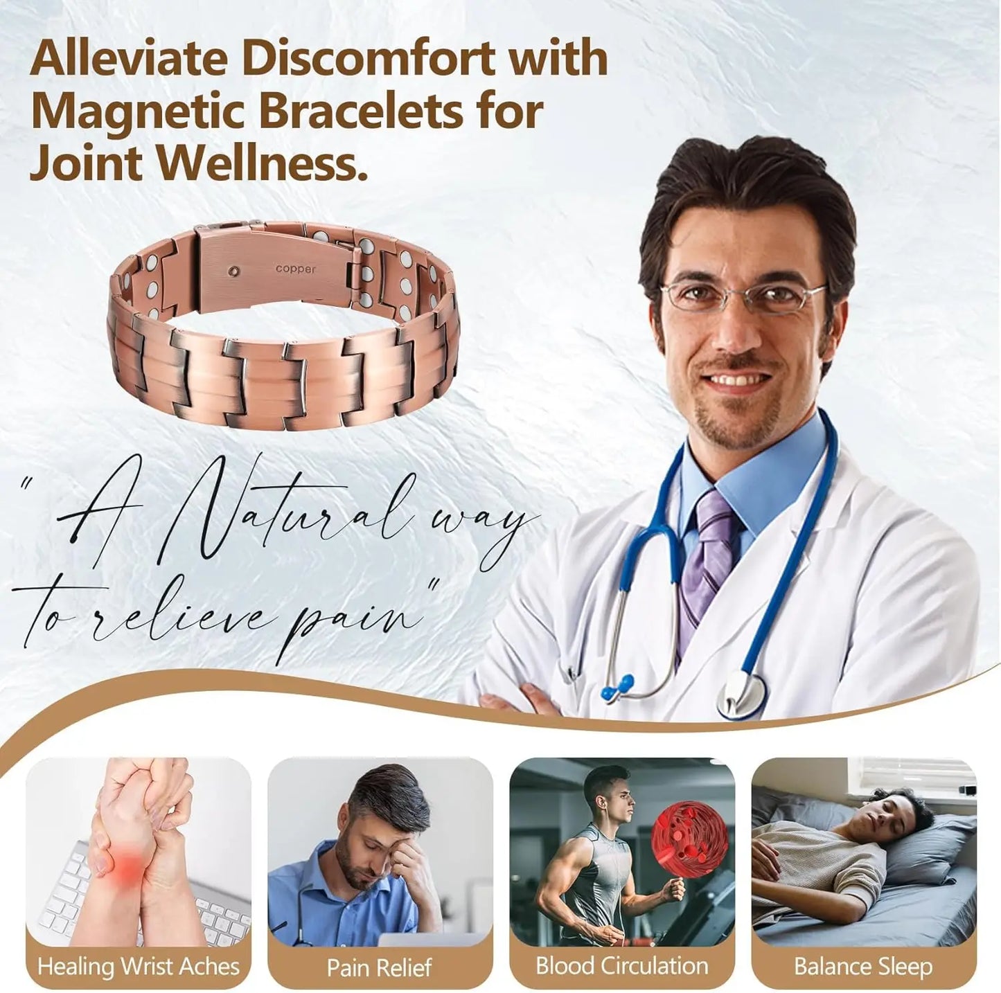 Magnetic Pure Copper Men's Bracelet | Stylish Health Benefits