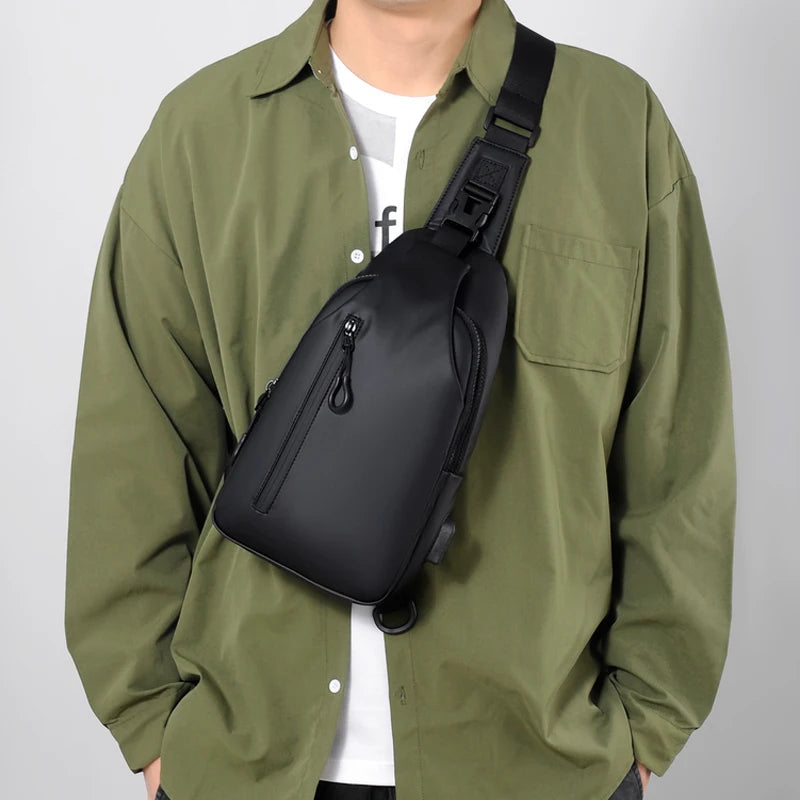 Multifunctional Chest Bag for Men | Cross Body with USB Charging