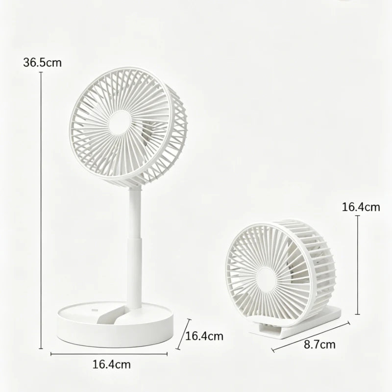 Portable Mini Desk Fan with Built-In Phone Stand | USB Rechargeable