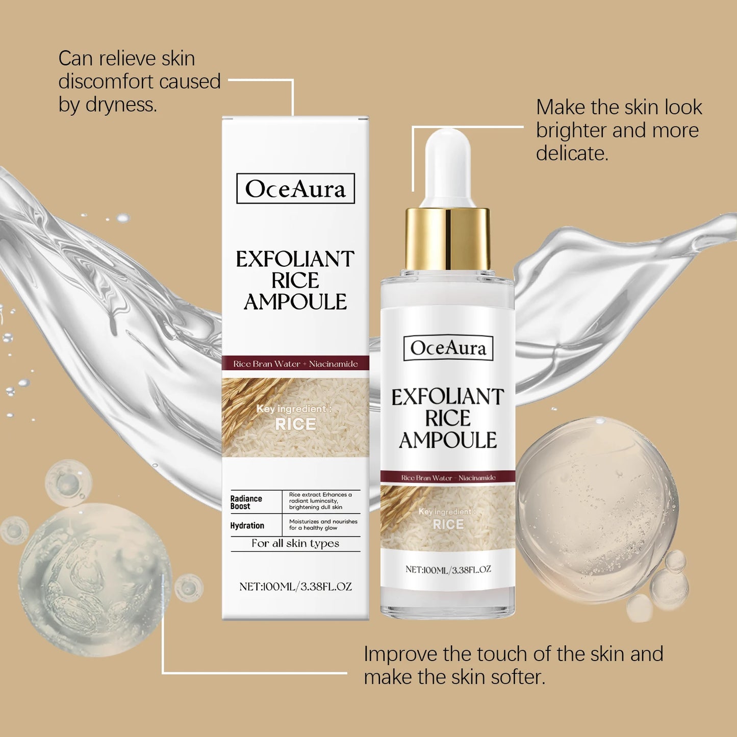 Brightening Rice Exfoliating Essence | Nourishing Skin Serum
