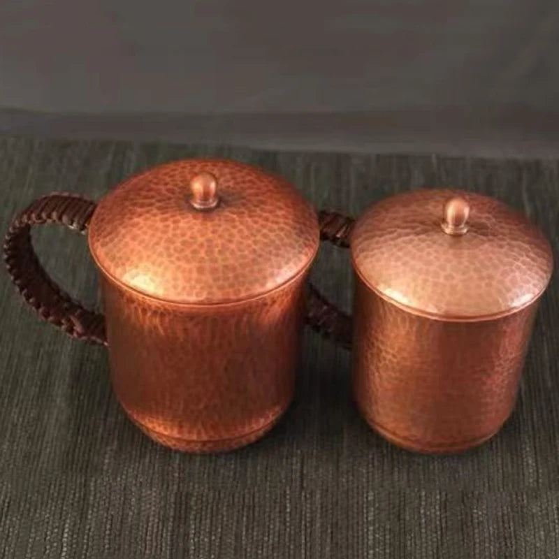 Vintage Pure Copper Coffee Cup with Lid | Moscow Mule Tumbler