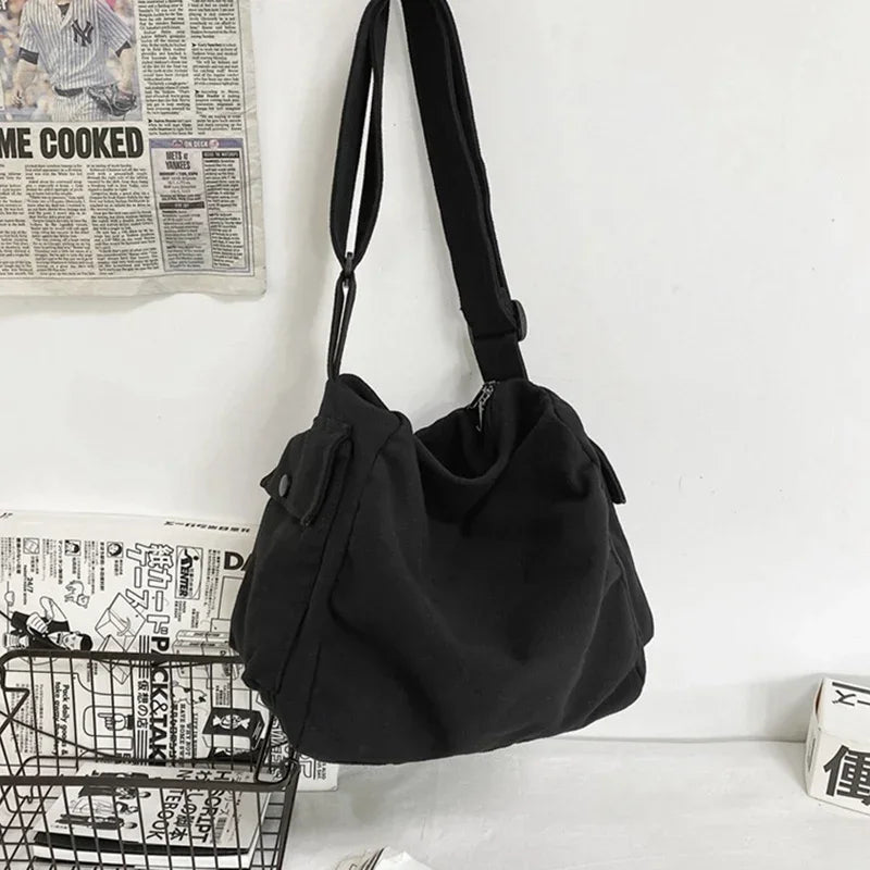 Unisex Canvas Bag | Stylish Korean Student Book Bag