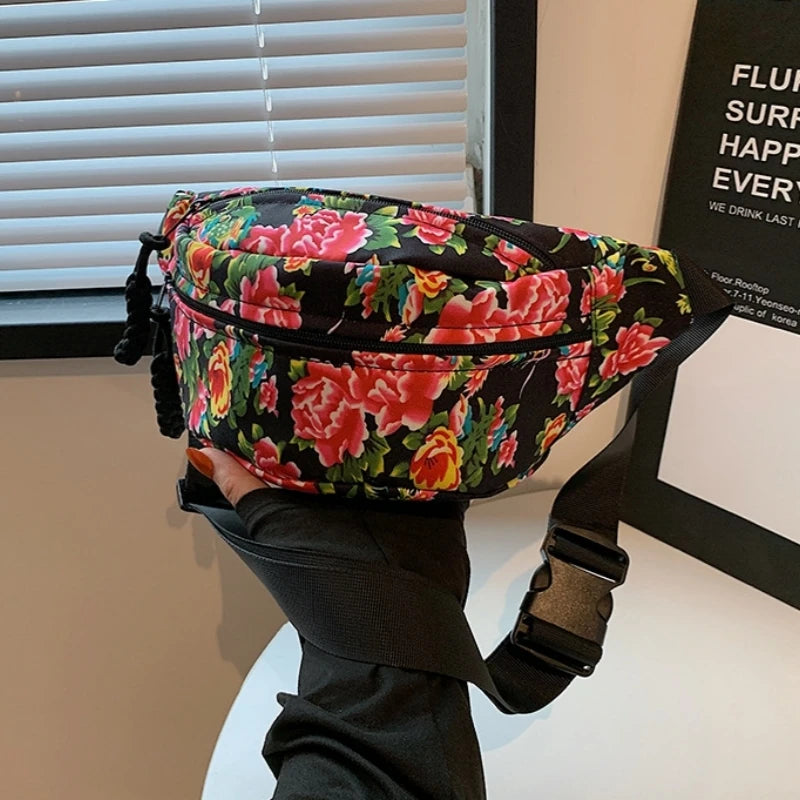 Stylish Floral Chest Bag | Unisex Crossbody Waist Bag for All