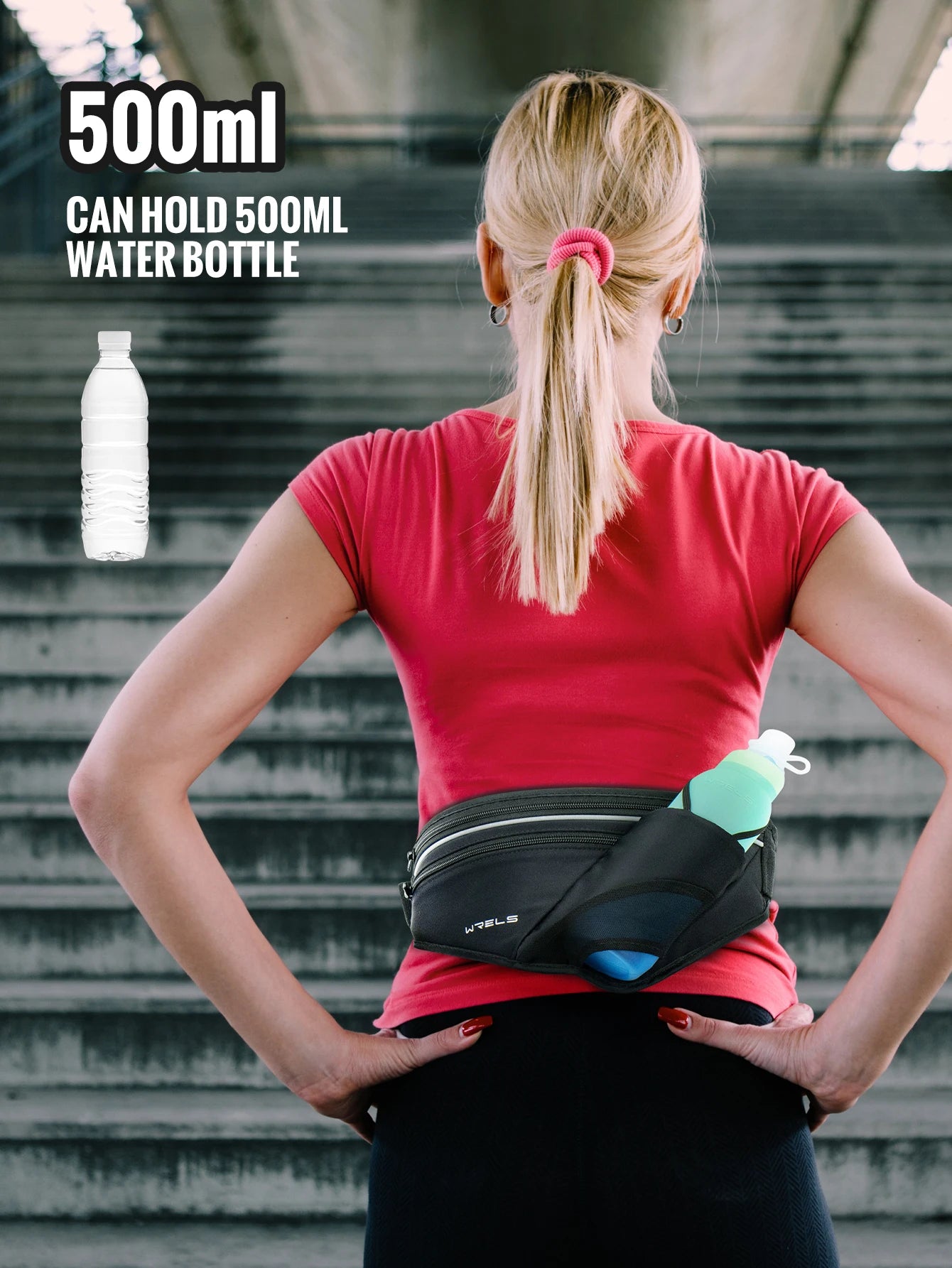 Adjustable Running Hydration Belt with Water Bottle Holder
