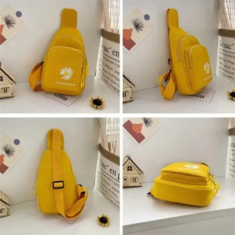 Stylish Embroidered Canvas Chest Bag | Women’s Daily Crossbody Bag