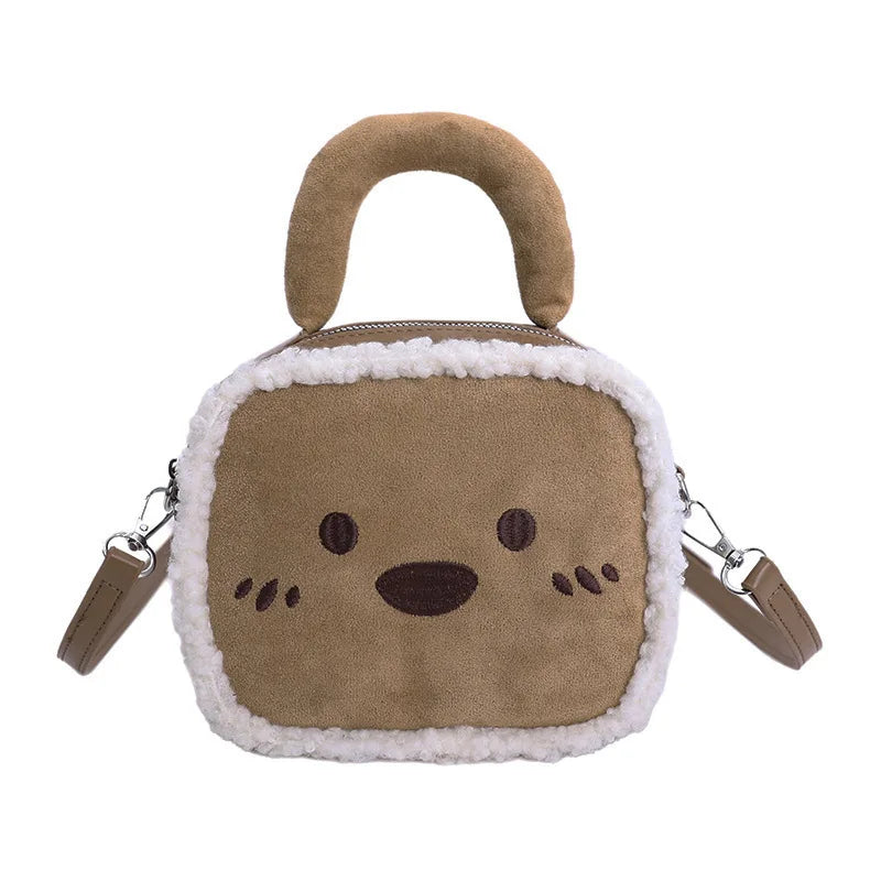 Plush Bear Commuter Bag | Cozy Lamb Fleece Shoulder Crossbody