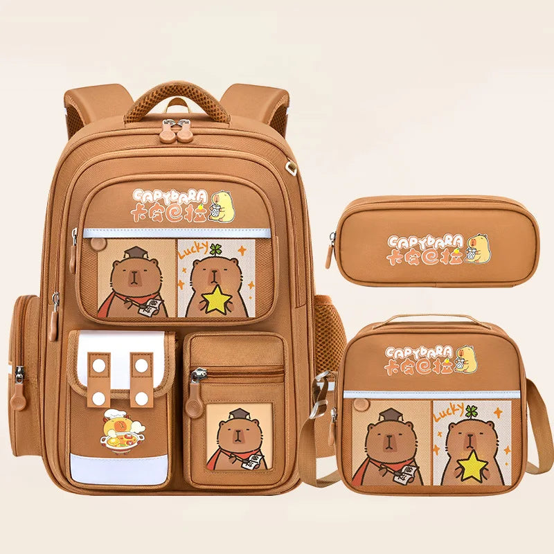 Cute Capybara School Bags for Kids | Fun Backpack Set