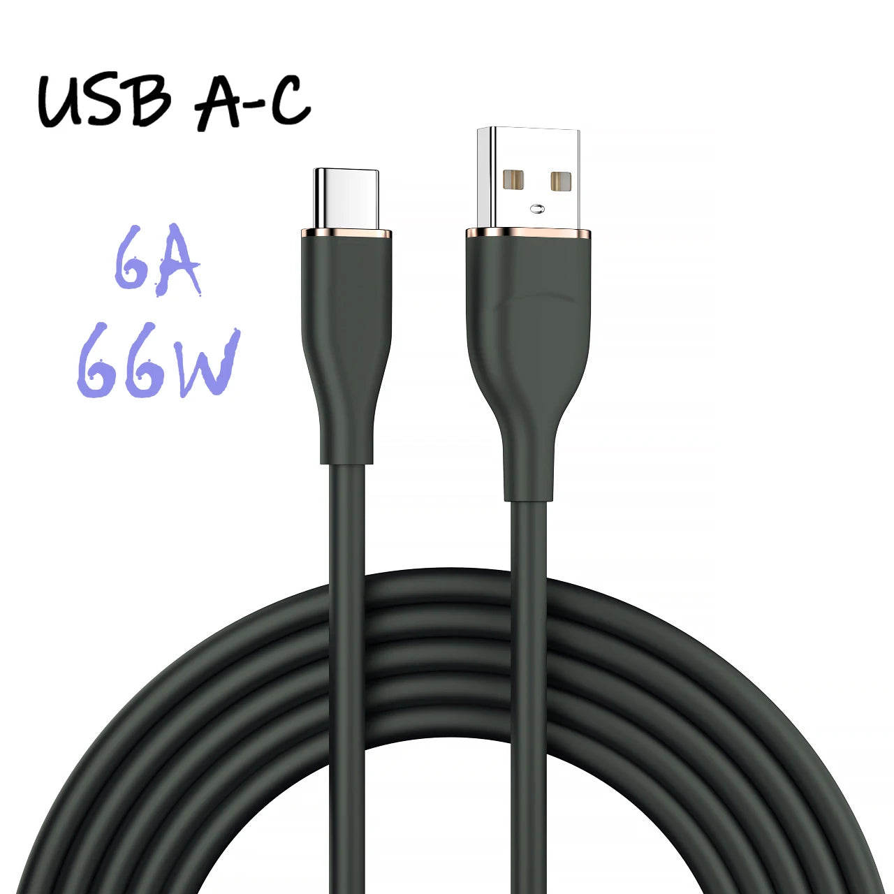 Liquid Silicon USB-C Fast Charging Cable | 66W High-Speed Charger