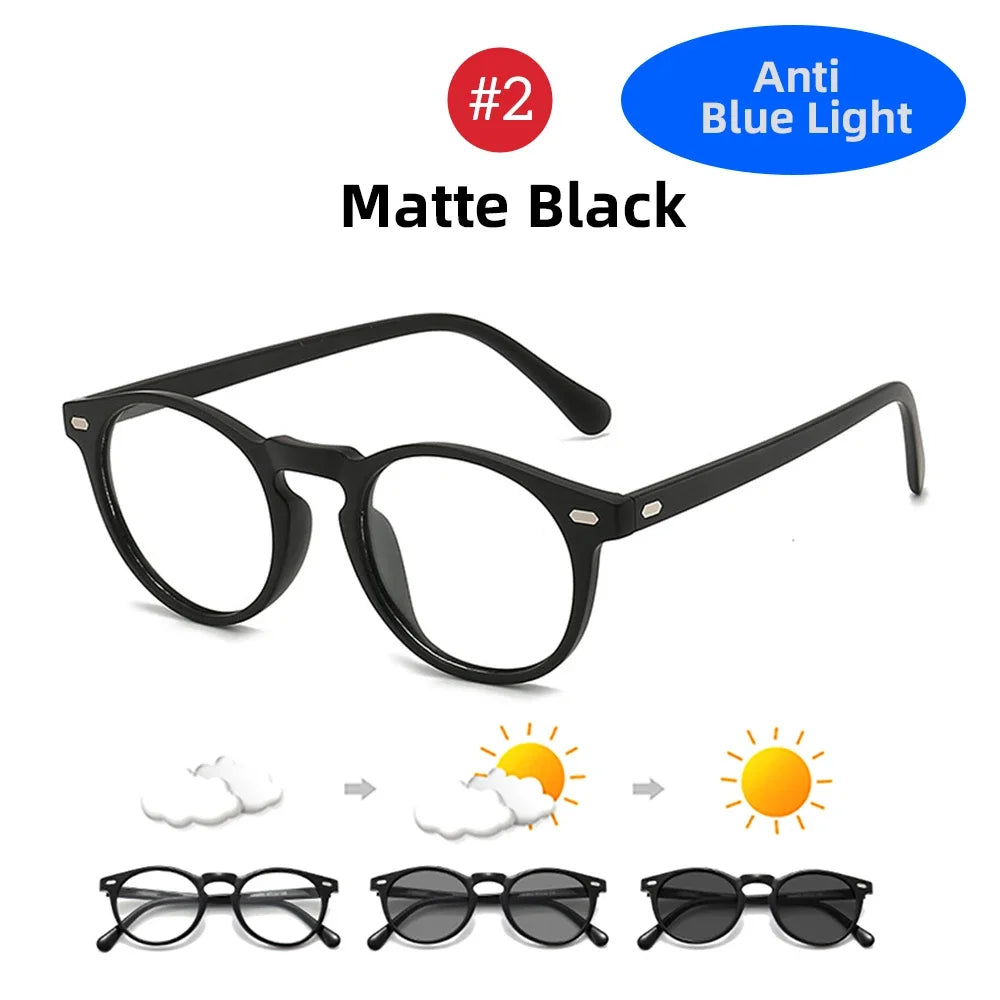 Classic Matte Black Transition Glasses | Blue Light Blocking Eyewear