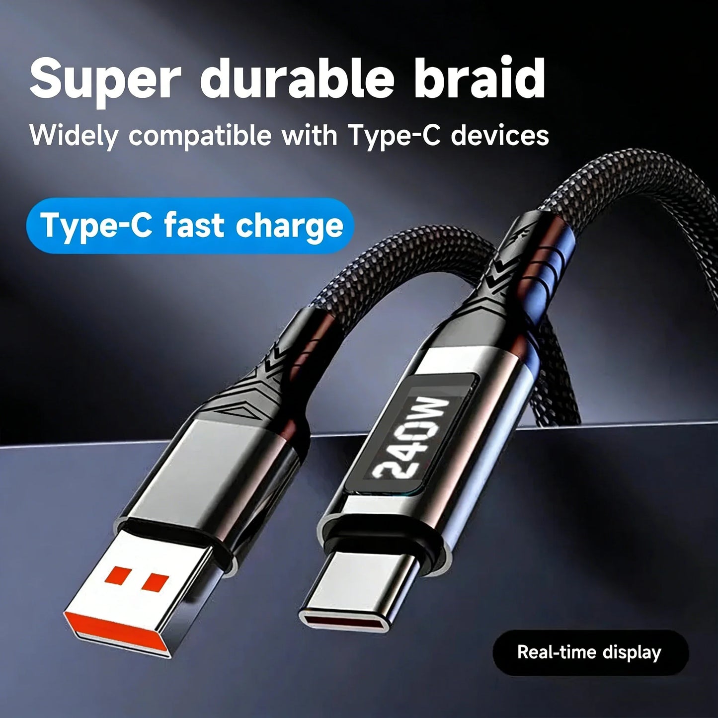 240W Super Fast Charging USB Type-C Cable for All Devices