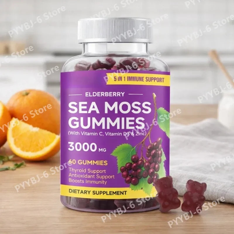 Elderberry Sea Moss Gummies | Daily Wellness Supplement for Adults