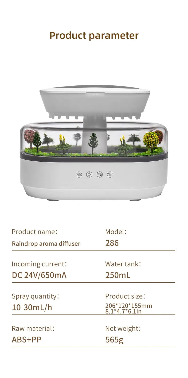Colorful Raindrop Air Humidifier | Aroma Diffuser with Sound