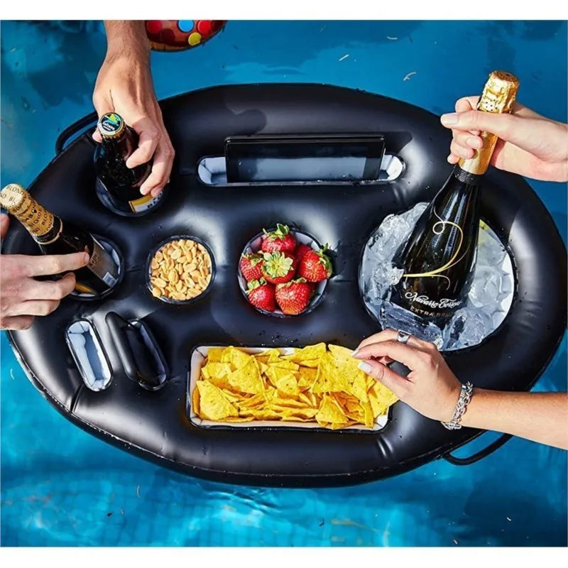 Inflatable Pool Drink Holder | Summer Party Float Cooler Tray