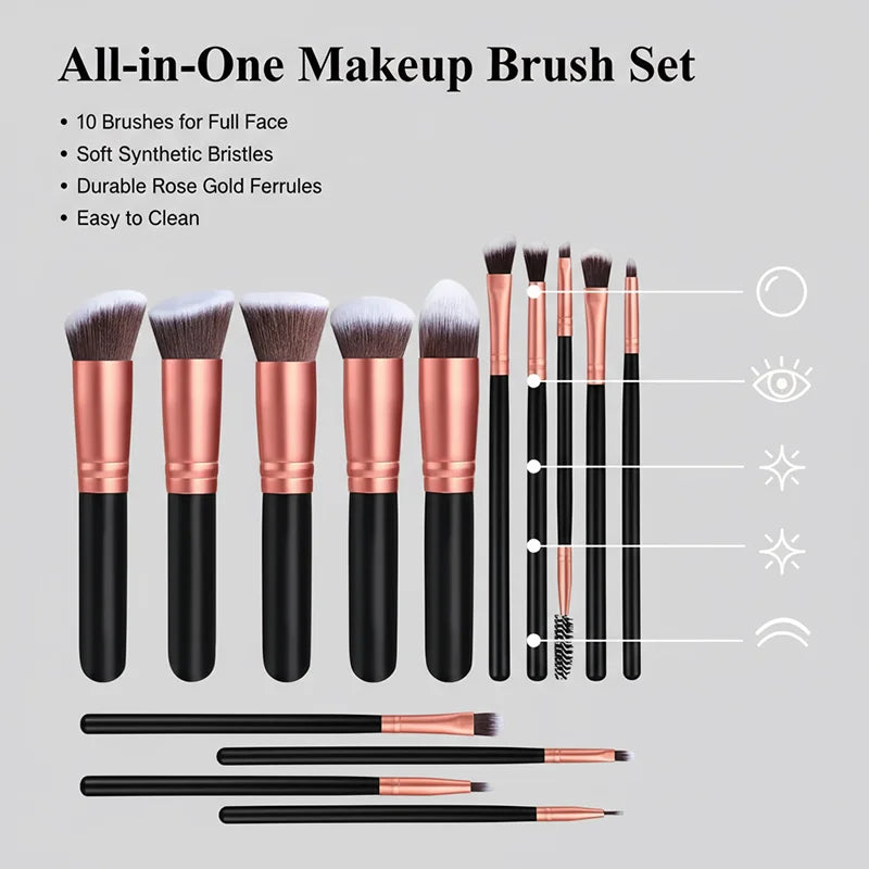 16PCS Soft Fluffy Makeup Brushes Set for Perfect Application
