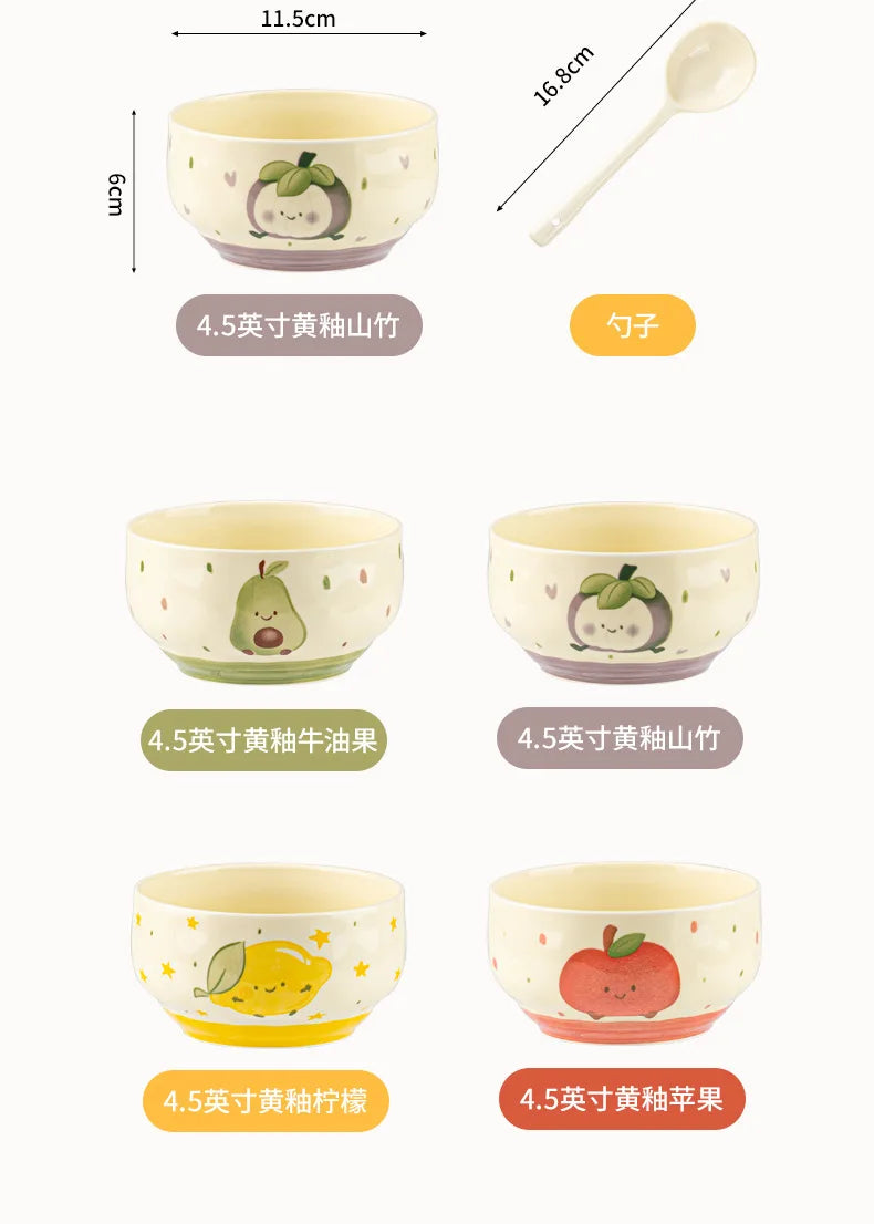 Cute Ceramic Cartoon Bowls | Perfect for Desserts & Noodles