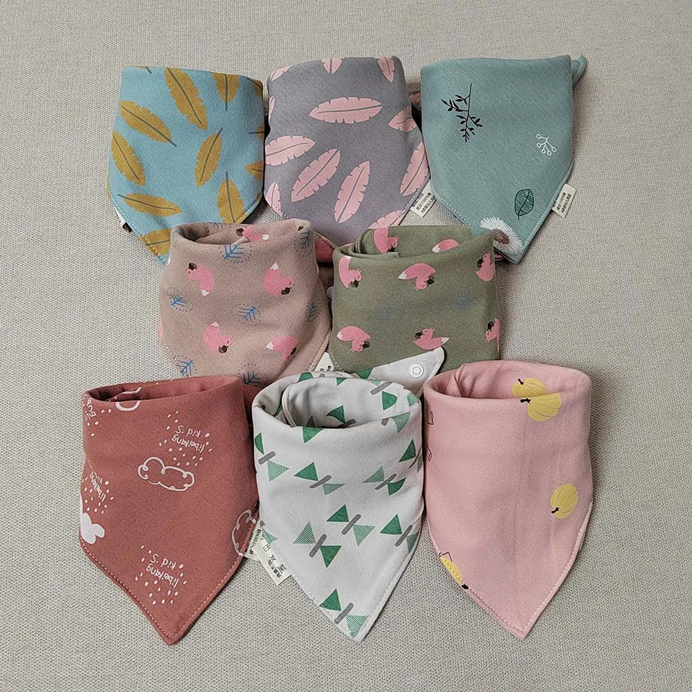 8-Pack Baby Bibs | Soft Cotton Triangle Burp Cloths for Infants