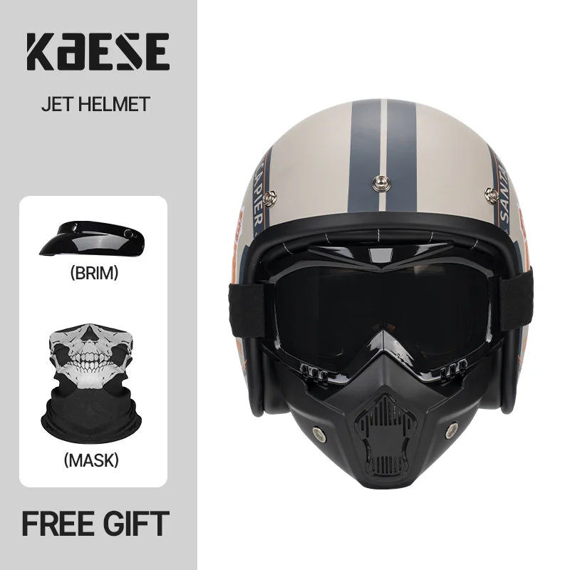 DOT Approved Vintage Motorcycle Helmet | Open Face Riding Gear