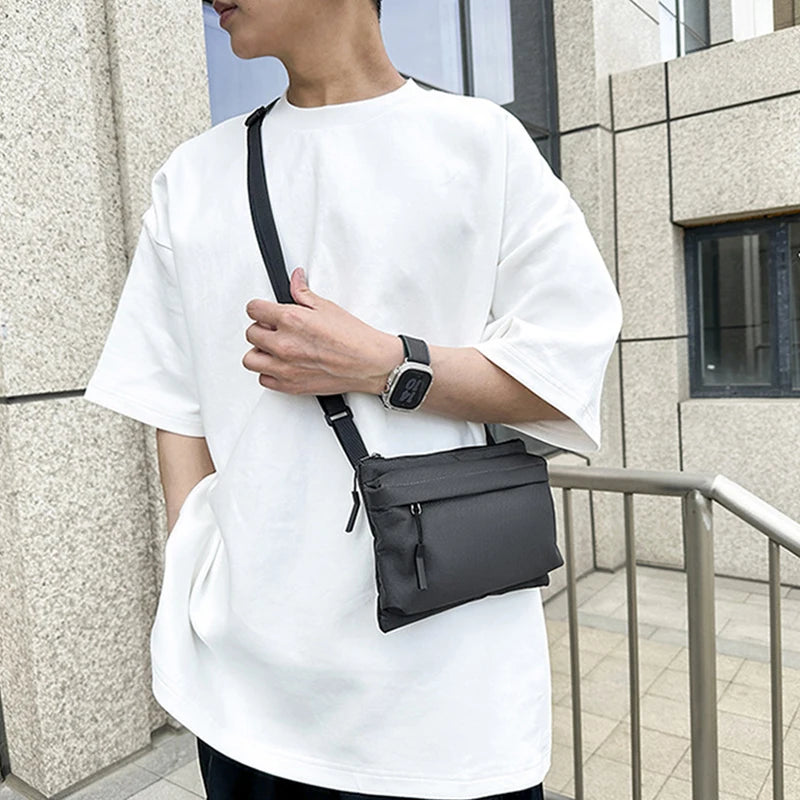 2025 New Nylon Mini Square Crossbody Bag Korean Style Unisex Shoulder Bag Casual Waterproof Small Wallet