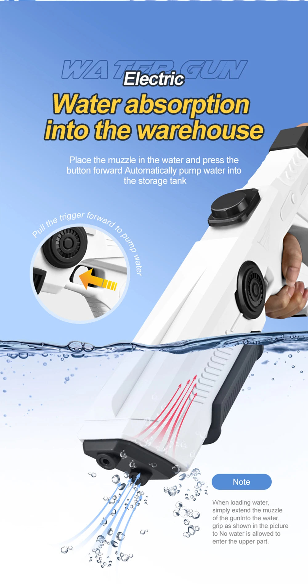Electric Automatic Water Storage Spray Gun | Summer Fun